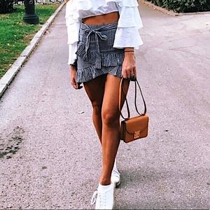 LF gingham ruffle skirt